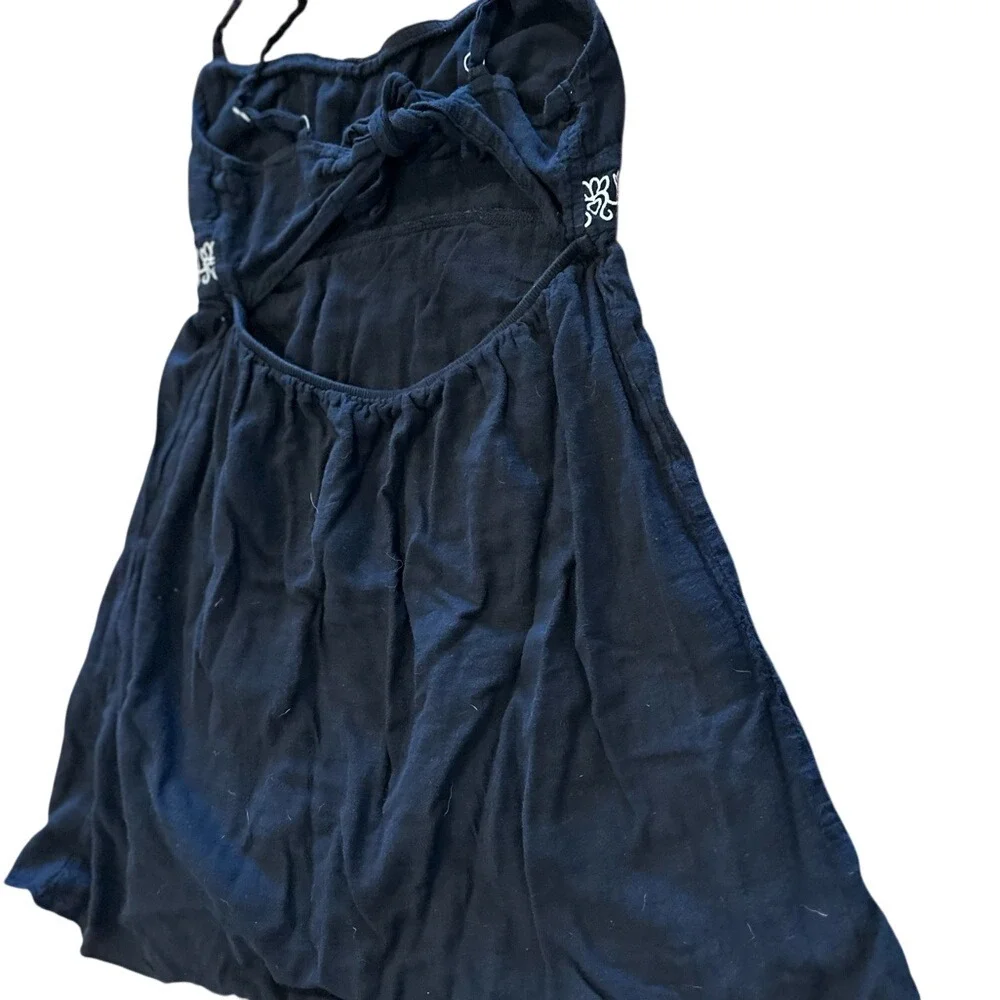 Black‎ Embroidered Dress Sleeveless Casual Summer Sun Dress/ Beach Cover up